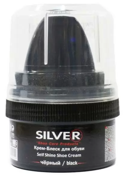 Крем-блеск для обуви «Silver», цвет: черный, 50 мл