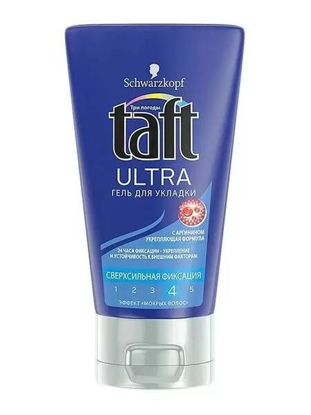 Гель для укладки волос Taft «Ultra Укрепляющая формула» с аргинином, сверхсильная фиксация, 150 мл
