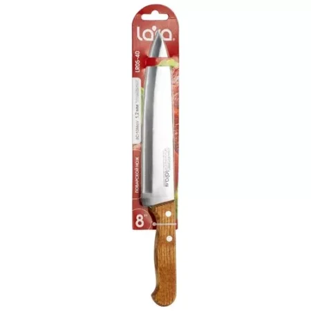 ЛАРА Нож поварской 20,3см сталь,деревянная ручка  LR05-40
