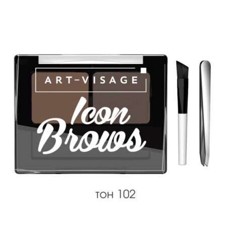 Тени для бровей ART-VISAGE Icon Brows двойные т.102