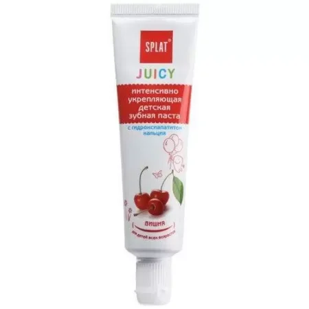 SPLAT Juicy Детская укрепляющая зубная паста с гидроксиапатитом вишня 35 мл.