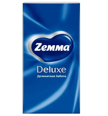 Платки носовые бумажные ZEMMA Deluxe трехслойные