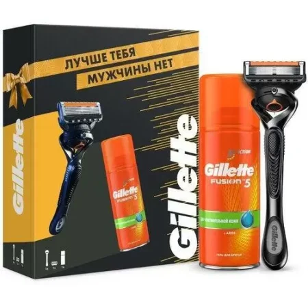 Gillette - Набор Fusion ProgGlide Flexball (станок с 1 кассетой+гель для бритья Sensitiv 75мл)