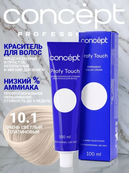 Крем-краска для волос Concept Profy Touch 10.1 платиновый блондин