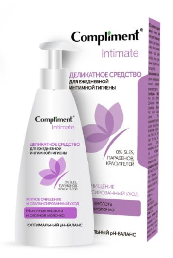 Мыло для интимной гигиены COMPLIMENT Intimate Деликатное 250 мл