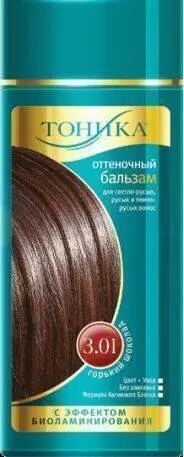Оттеночный бальзам для волос «Тоника» (оттенок: 3.01, горький шоколад), с эффектом биоламинирования, 150 мл