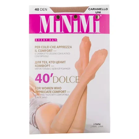 Гольфы женские капроновые MiNiMi Dolce 40 den, 2 пары, цвет caramello