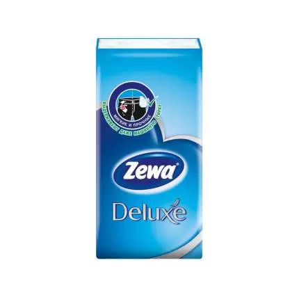 Платки носовые бумажные ZEWA Deluxe трехслойные