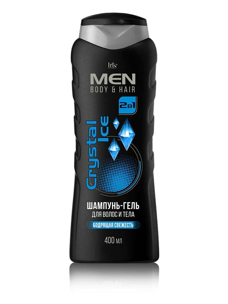 Шампунь-гель мужской IRIS MEN Crystal Ice 2в1 для волос и тела 400мл