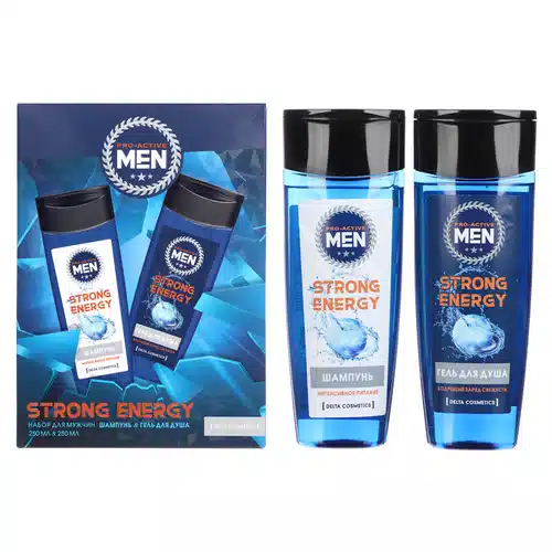 Набор подарочный мужской Фестива Delta Strong Energy гель для душа и шампунь для волос