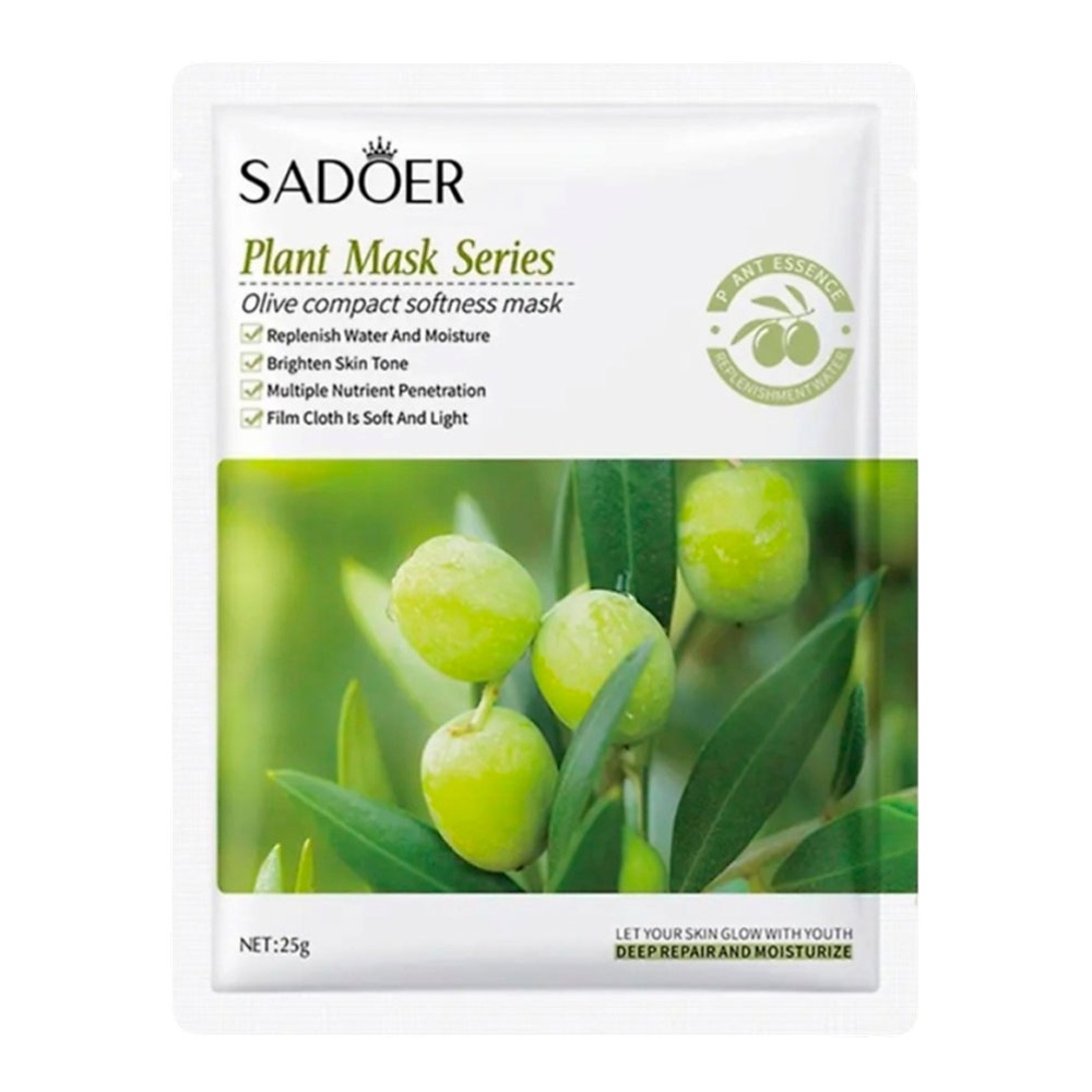 Маска для лица тканевая SADOER олива 25г