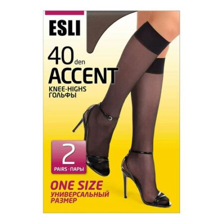 Гольфы женские капроновые ESLI Accent 40 den, 2 пары, размер 23-25, цвет nero