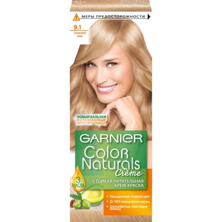 Стойкая питательная крем-краска для волос Garnier «Color Naturals», оттенок 9.1, Солнечный пляж