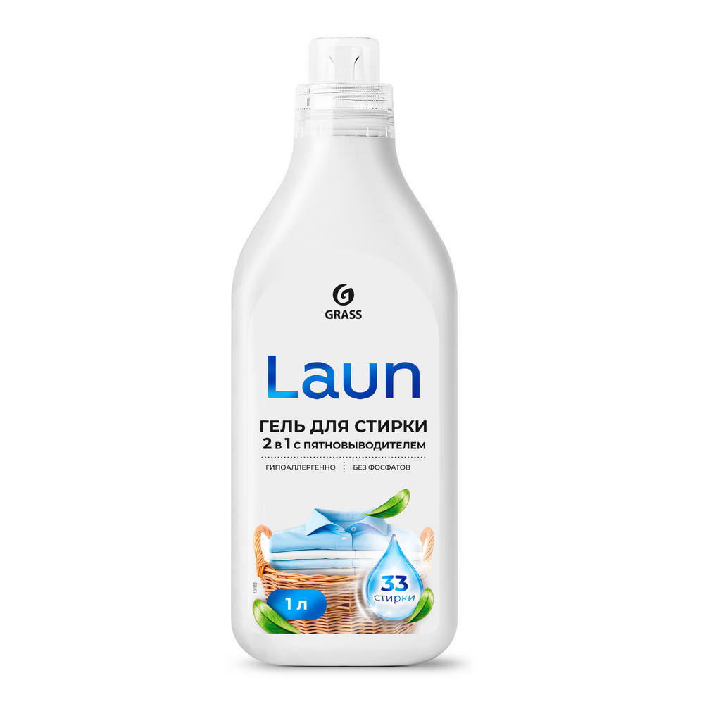 Гель для стирки LAUN для 2 в 1 с пятновыводителем 1л