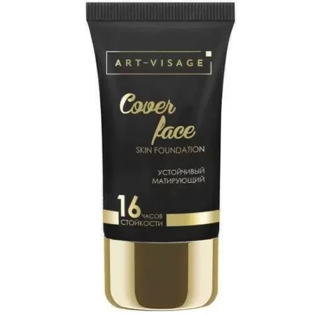 Тональный крем Art-Visage Cover face, устойчивый матирующий, тон: 201 слоновая кость, 25мл