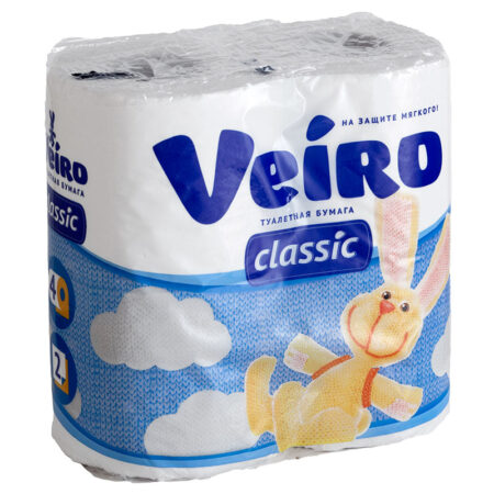Туалетная бумага Veiro двухслойная без запаха, 4 шт