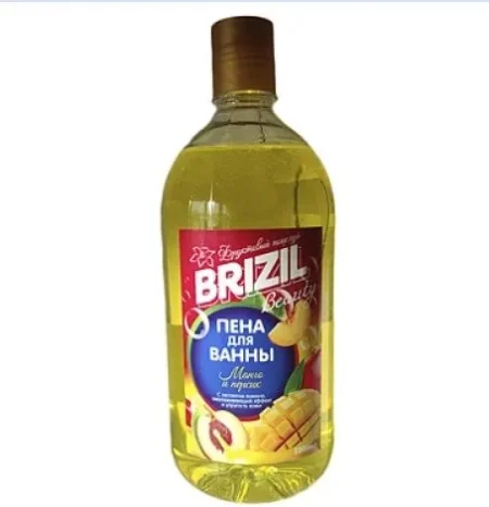 Пена для ванны BRIZIL BEAUTY Фруктовый поцелуй манго и персик 1000мл