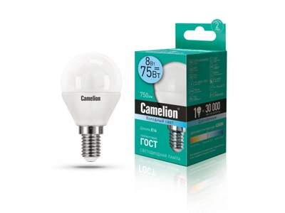 Лампа светодиодная Camelion LED8-G45/845/Е14 (8ВТ 220В)