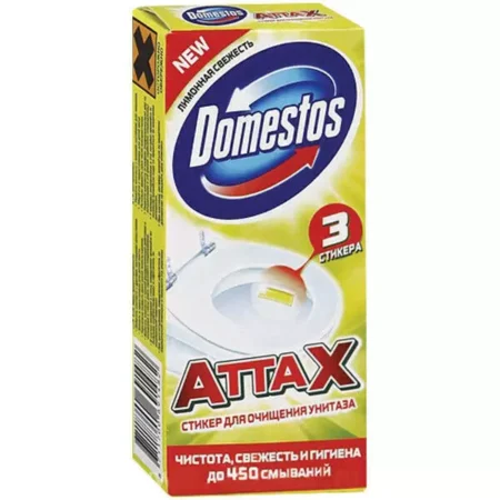 Стикер для очищения унитаза «Domestos. Attax. Лимонная свежесть»