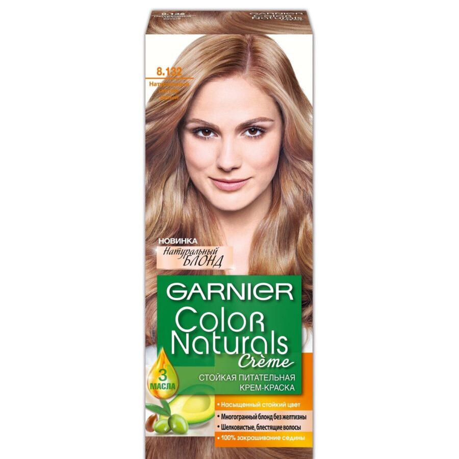 Стойкая питательная крем-краска для волос Garnier «Color Naturals», оттенок 8.132, Натурсветло-русый