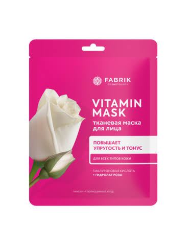 Маска для лица тканевая FABRIK COSMETOLOGY гиалуроновая кислота+гидролат розы 25г