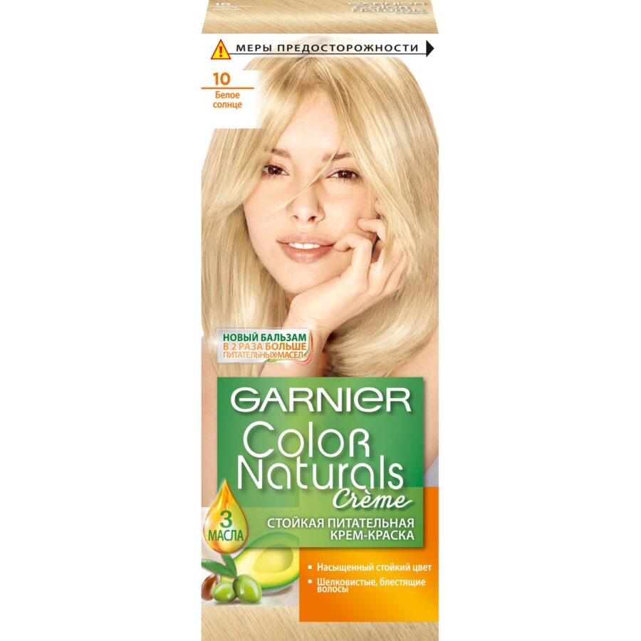 Стойкая питательная крем-краска для волос Garnier «Color Naturals», оттенок 10, Белое солнце