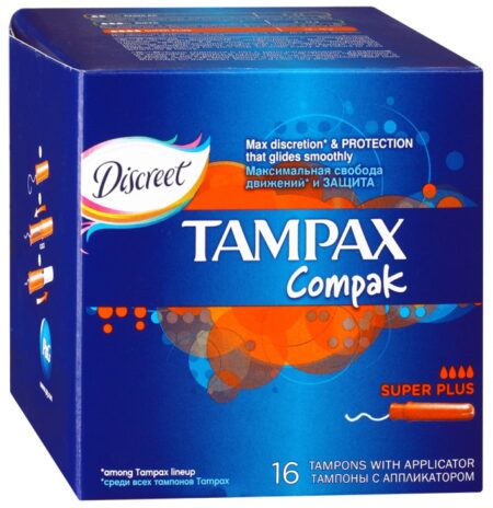 Тампоны женские гигиенические TAMPAX Compak Супер плюс с апликатором 16шт