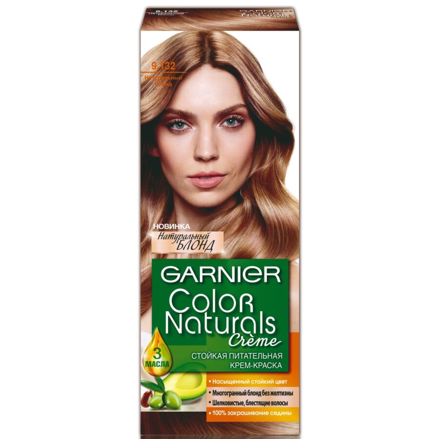 Стойкая питательная крем-краска для волос Garnier «Color Naturals», оттенок 9.132, Натуральный блонд