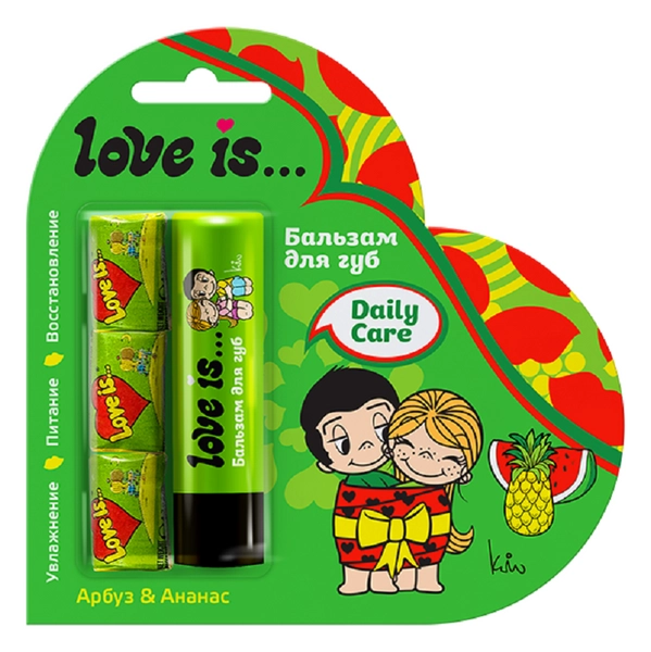 Набор Galant Cosmetic Love is Бальзам для губ Арбуз-ананас + жевательная резинка