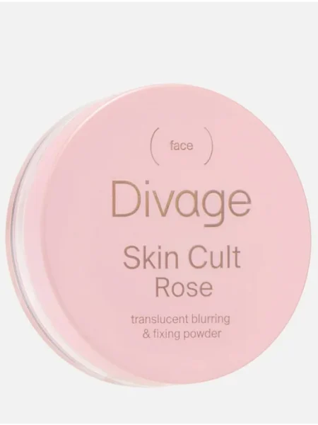 Пудра рассыпчатая для лица DIVAGE Skin Cult Rose Loose розовая для естественного сияющего макияжа, 7г