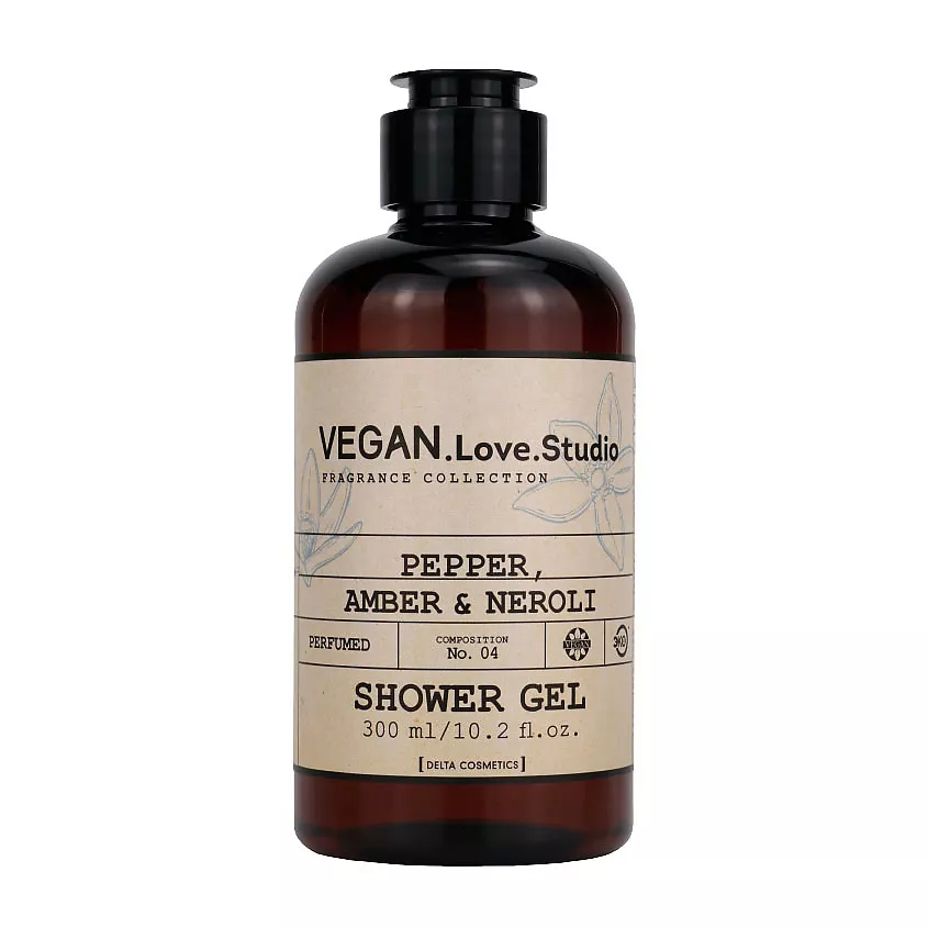 Парфюмернный гель для душа женский VEGAN.Love.Studio Черный перец, амбра, нероли 300мл