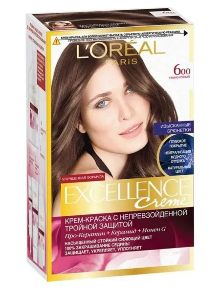 Крем-краска для волос L'OREAL Excellence Creme 600 темно-русый
