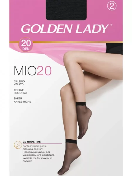 Носки женские капроновые GOLDEN LADY Mio 20 den, 2 пары, цвет nero