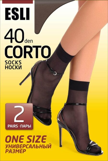 Носки женские капроновые ESLI Corto 40 den, 2 пары цвет nero