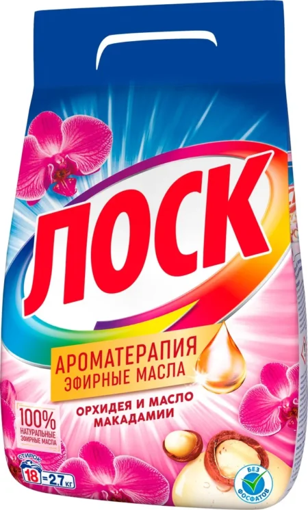 Стиральный порошок ЛОСК Орхидея и масло макадамии 2700г