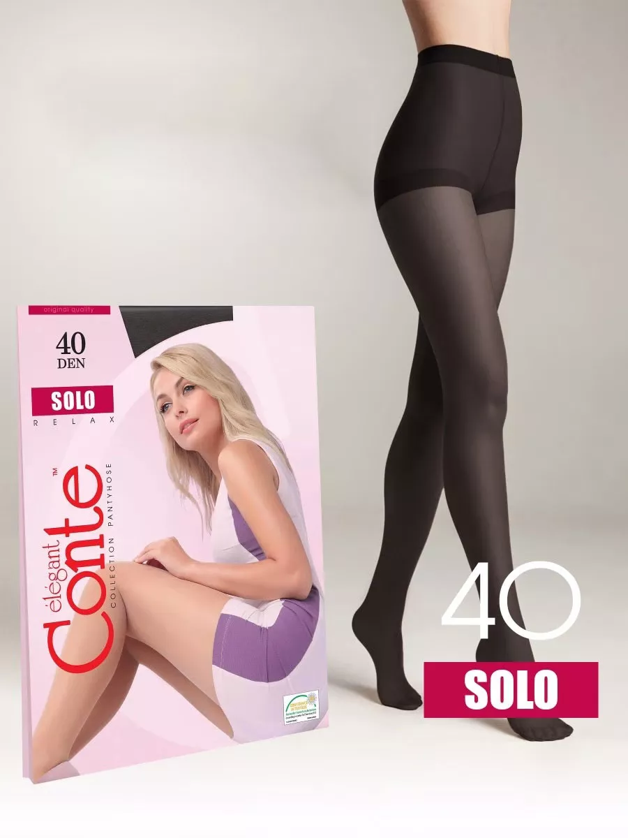 Колготки женские CONTE Solo 40 den, размер 3, цвет nero