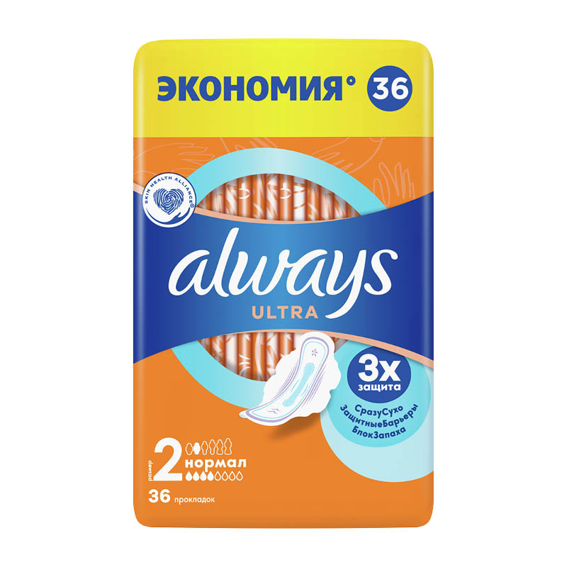 Прокладки гигиенические ALWAYS Ultra Нормал плюс 36шт