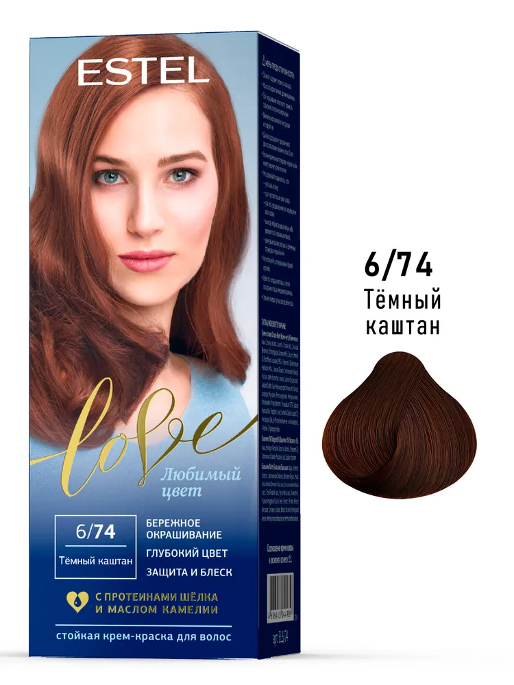 Крем-краска для волос ESTEL Love .6/74 Темный каштан