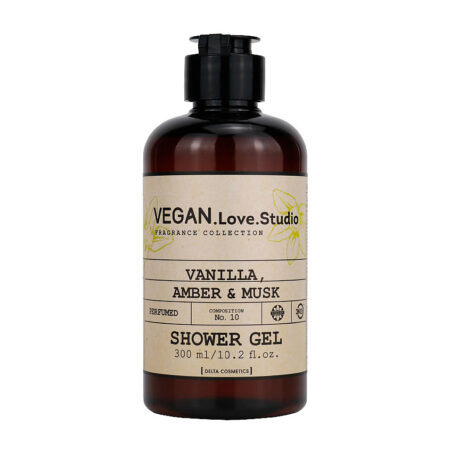Парфюмернный гель для душа  женский VEGAN.Love.Studio Ваниль, амбра, мускус 300мл