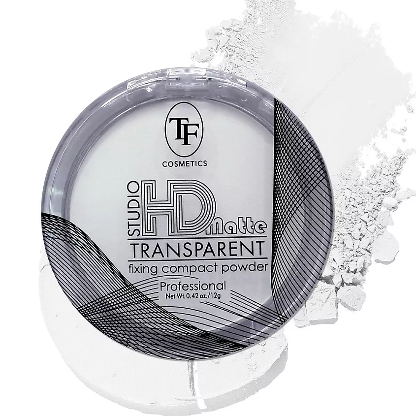 Пудра для лица компактная TRIUMPH Studio HDTransparent прозрачная, фиксатор маяжа