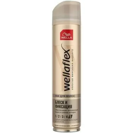 Лак для волос WELLAFLEX WELLA Deluxe Glanz&Halt Блеск и фиксация, ССФ 5, 250 мл